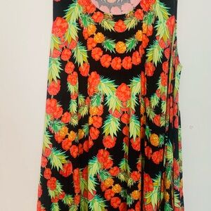 Mara Hoffman Floral Dress with Orange and Green Accents L